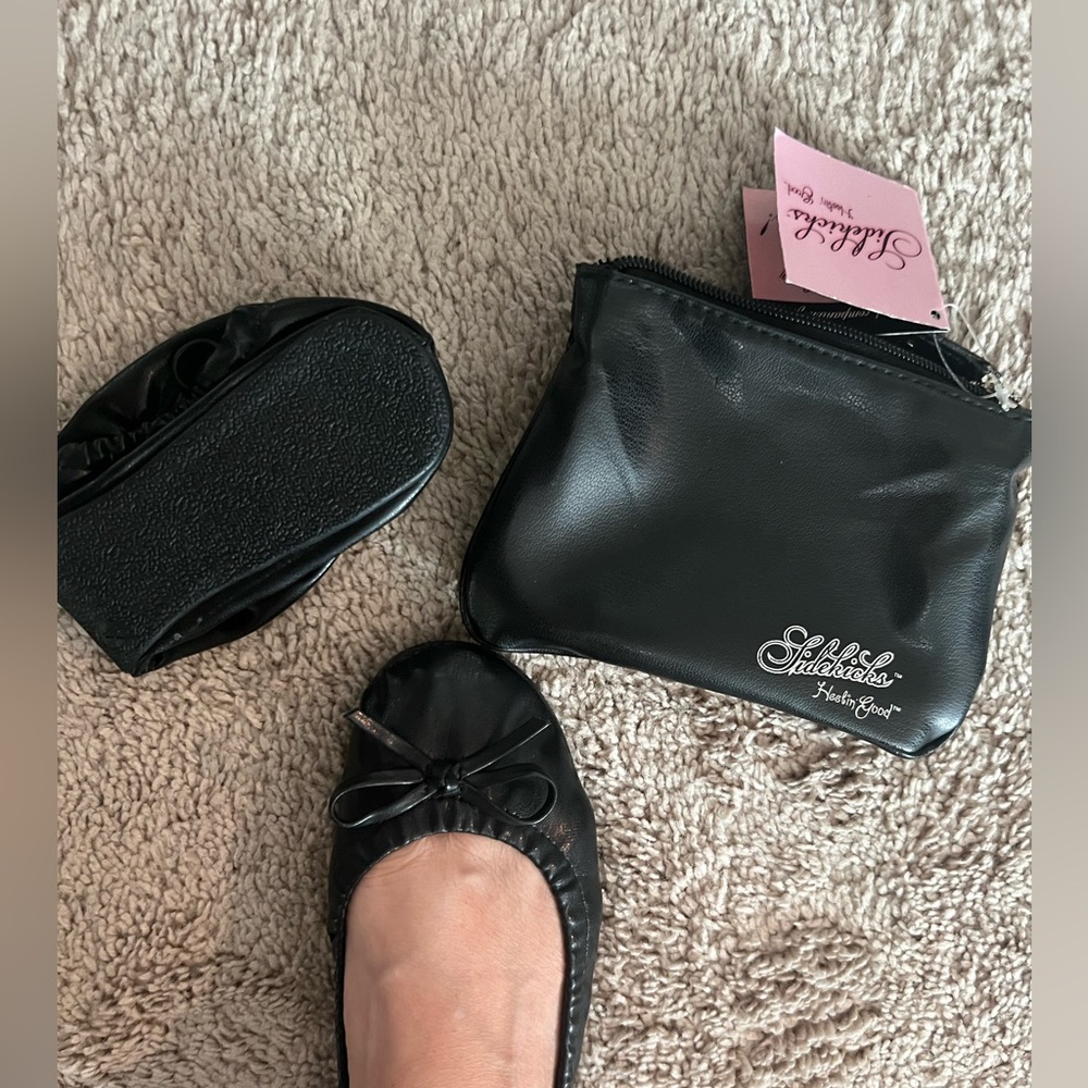 NWT/ Sidekicks heelin good foldable ballet flats in a bag. XL